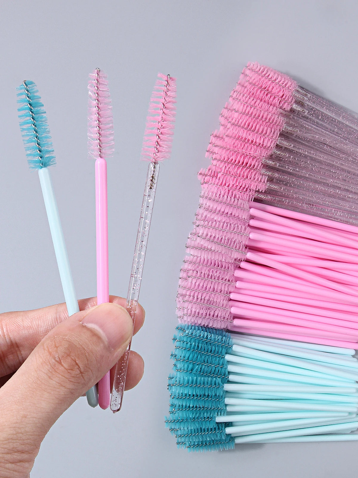 50/150Pcs Disposable Mascara Wands Spoolies – Crystal Handle Mascara Wand Spoolies Nixie
