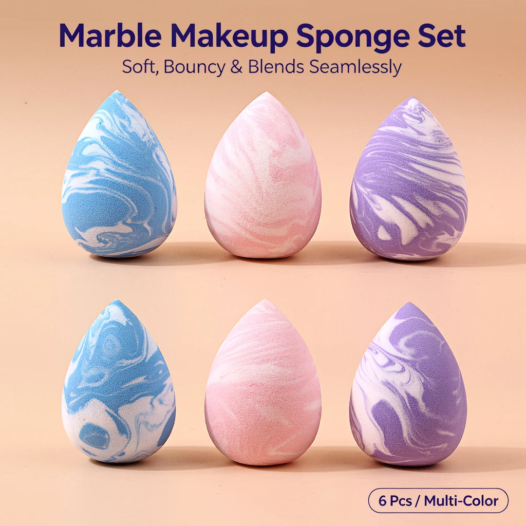 6PCS Latex-Free Makeup Sponges – Wet & Dry Foundation Blending Makeup Blending Sponge Nixie