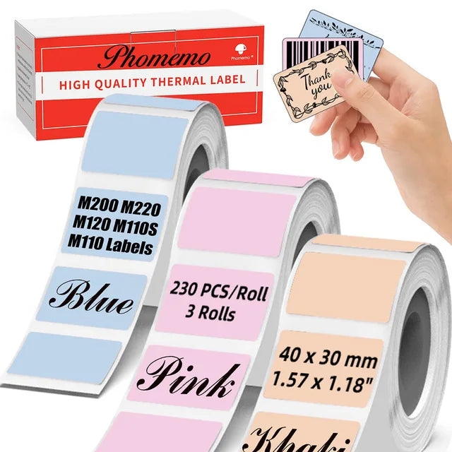 Phomemo M200 Color Labels 40x30mm – 3 Rolls, 690 Labels