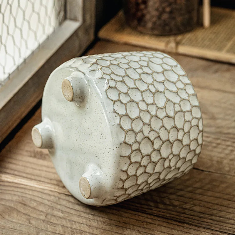 Pinecone Tripod Ceramic Storage Jar – Decorative Kitchen Jar
