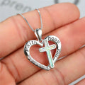 Vintage Cross Imitation Opal Pendant Necklace | Silver Chain Pendant Necklace Nixie Blue Zinc