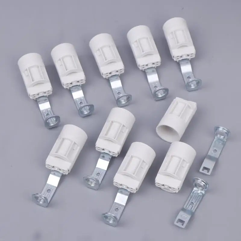 10 Pcs E14 Candelabra Lamp Socket Holder with Bracket – Zinc Alloy Lamp Socket Holder Nixie
