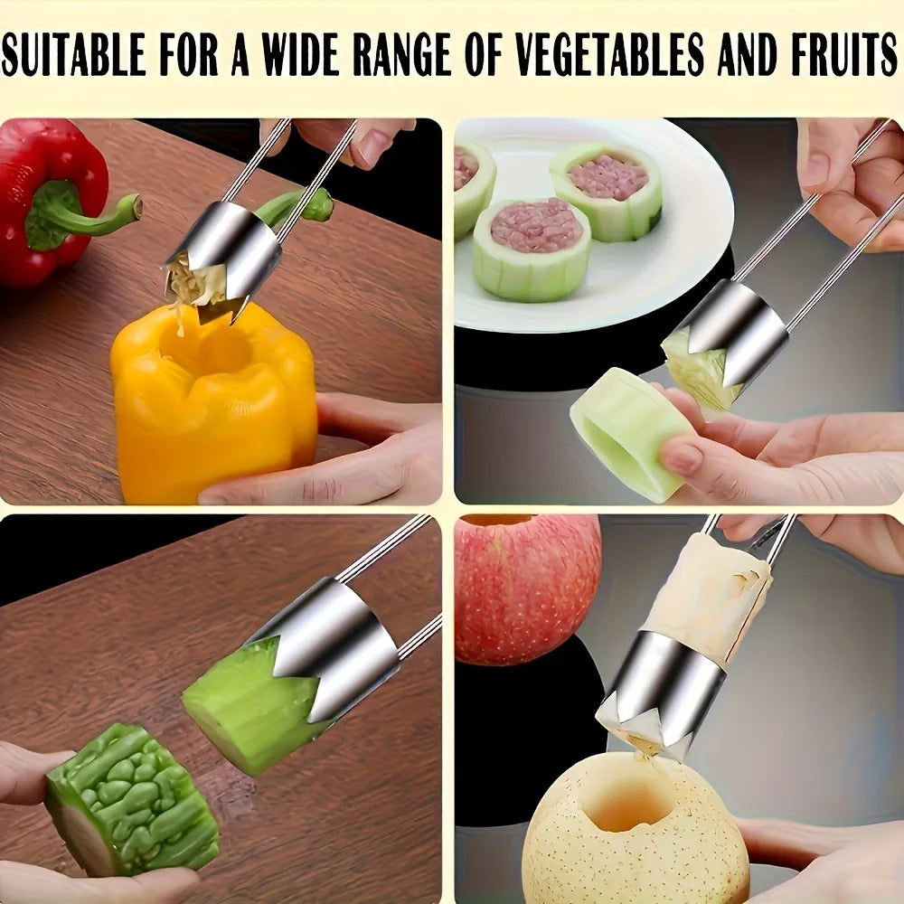 Stainless Steel Apple Pear Corer & Bell Pepper Seed Remover
