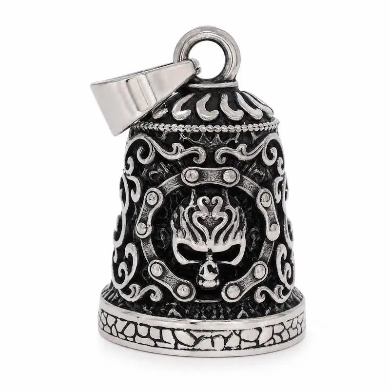 Skull Rider Bell – Antique Zinc Alloy Motorcycle Charm Pendant Motorcycle Charm Bell Nixie