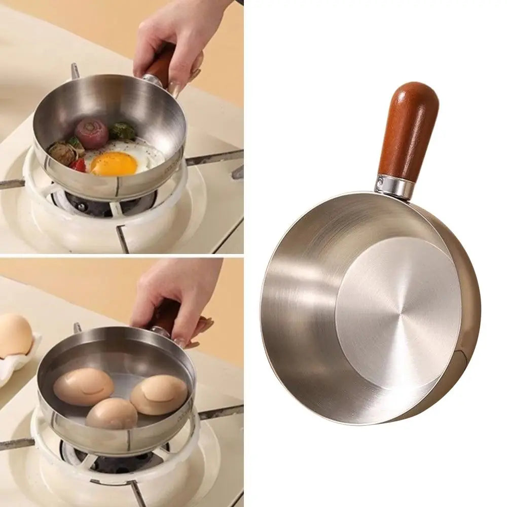 304 Stainless Steel Mixing Bowl with Removable Wooden Handle Stainless Steel Mixing Bowl Nixie
