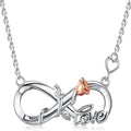 Silver Plated Rose Pendant Necklace – Women's Lucky Charm Pendant Necklace Nixie Light Yellow Gold Color