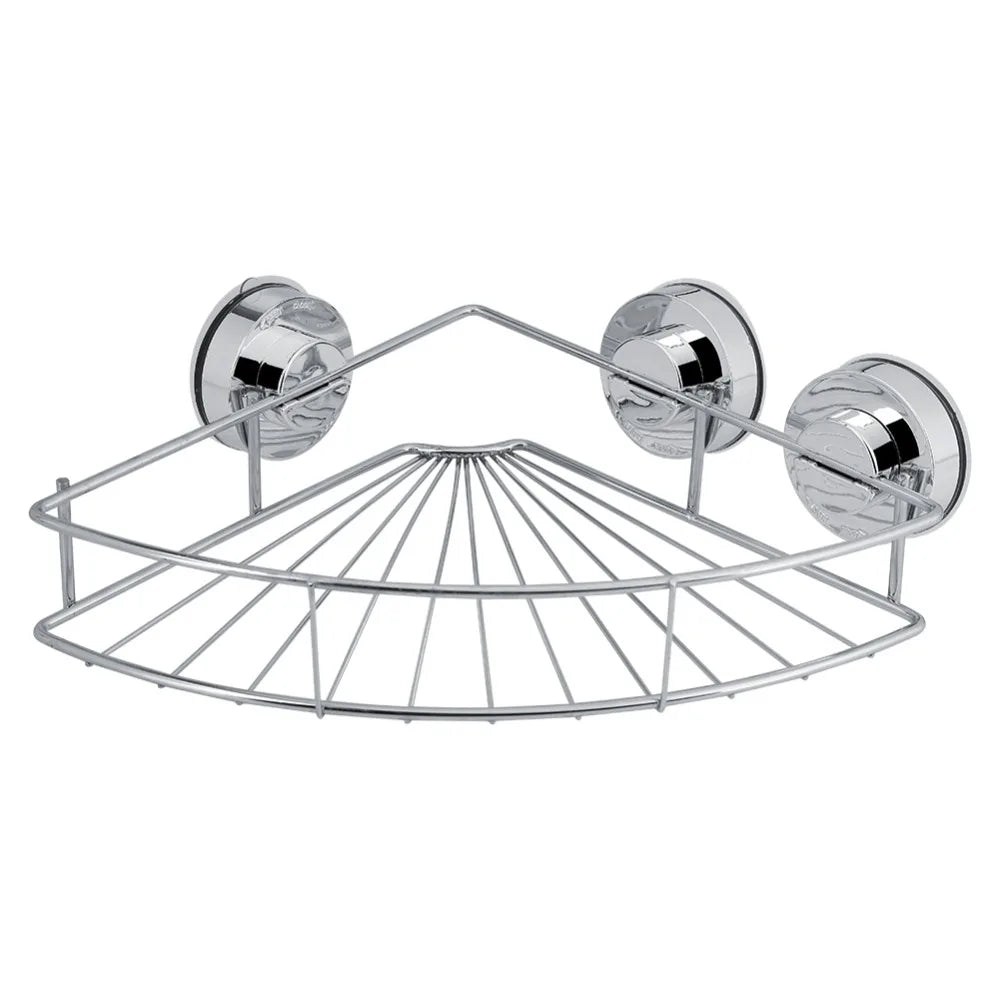 Stainless Steel Triangle Shower Shelf – Suction Cup Wall Mount