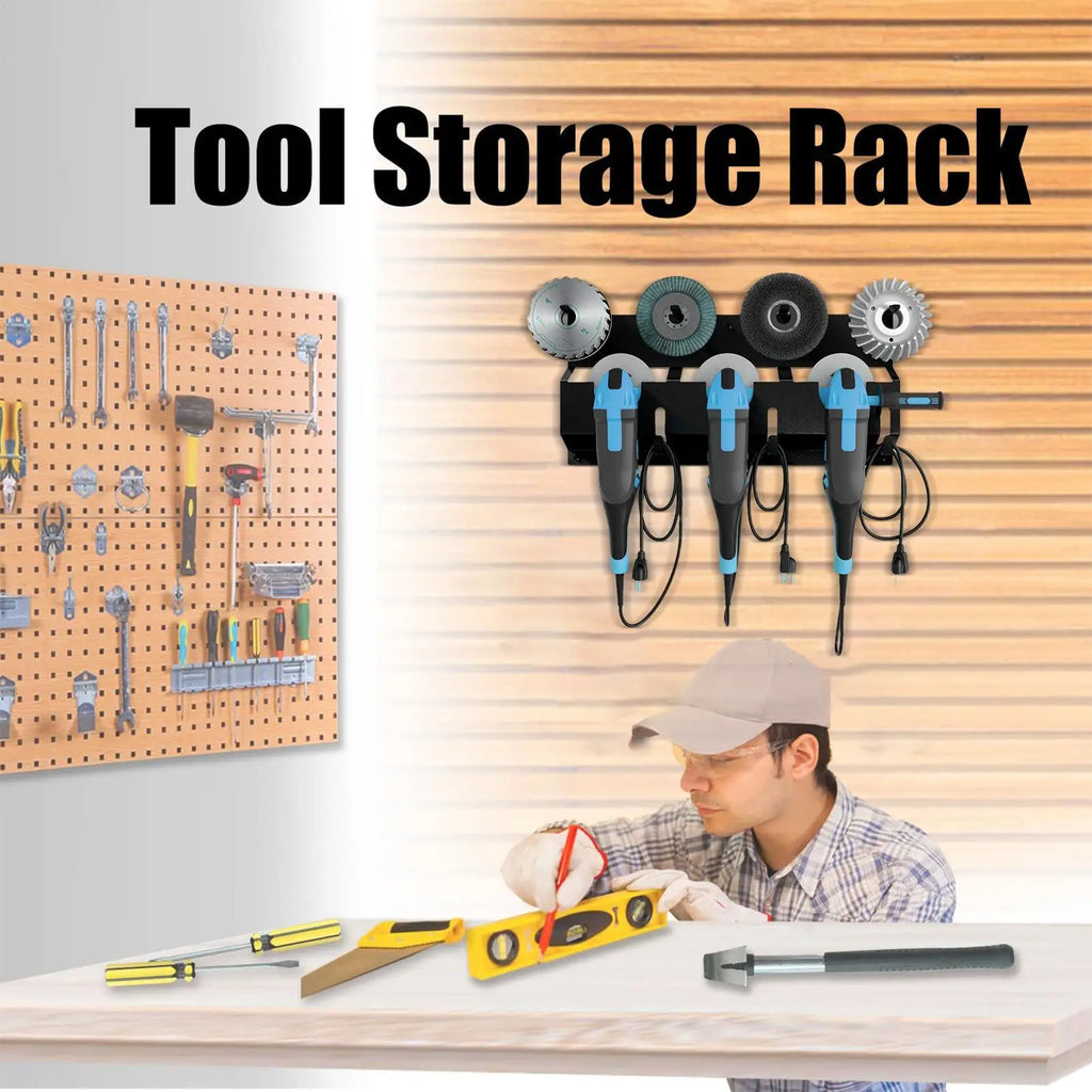 Wall Mount Angle Grinder Holder Steel Tool Organizer Rack
