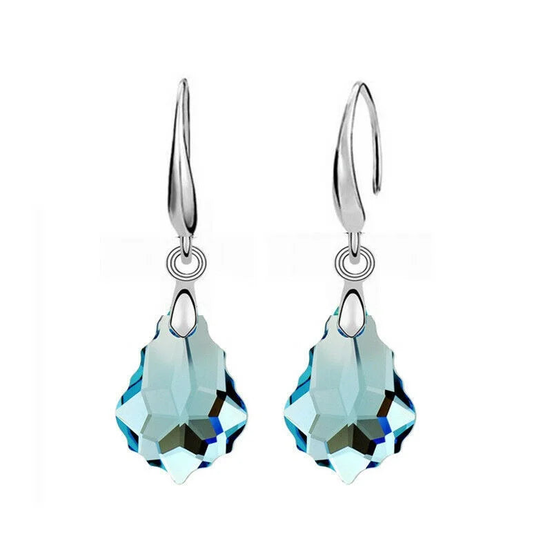 Navy Blue Teardrop Crystal Stud Earrings – Zinc Alloy Crystal Stud Earrings Nixie Blue