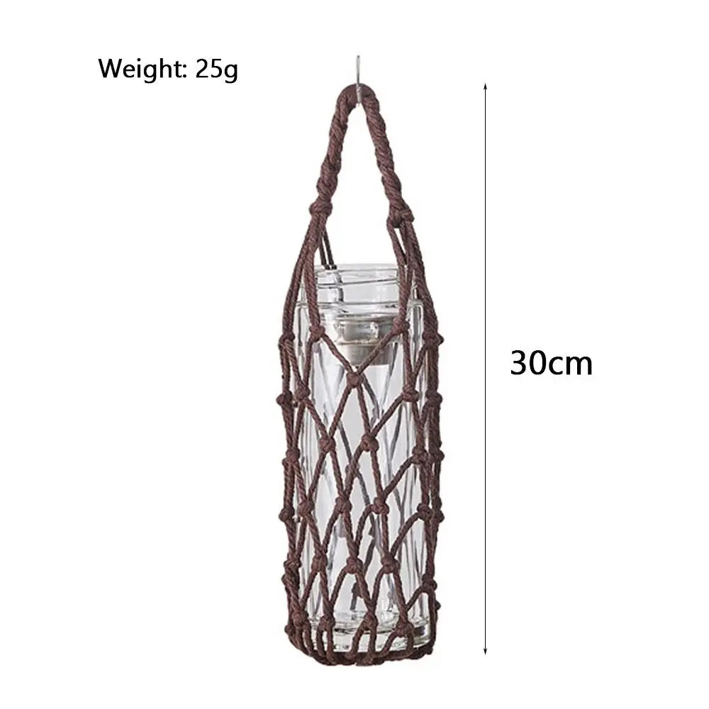 Hand Woven Cotton Rope Water Bottle Sleeve | Hanging Cup Cover Bottle Sleeve Nixie