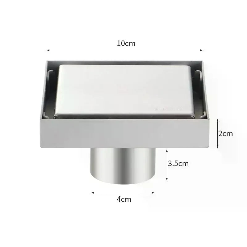 Stainless Steel 304 Invisible Shower Floor Drain 100x100mm Shower Floor Drain Nixie