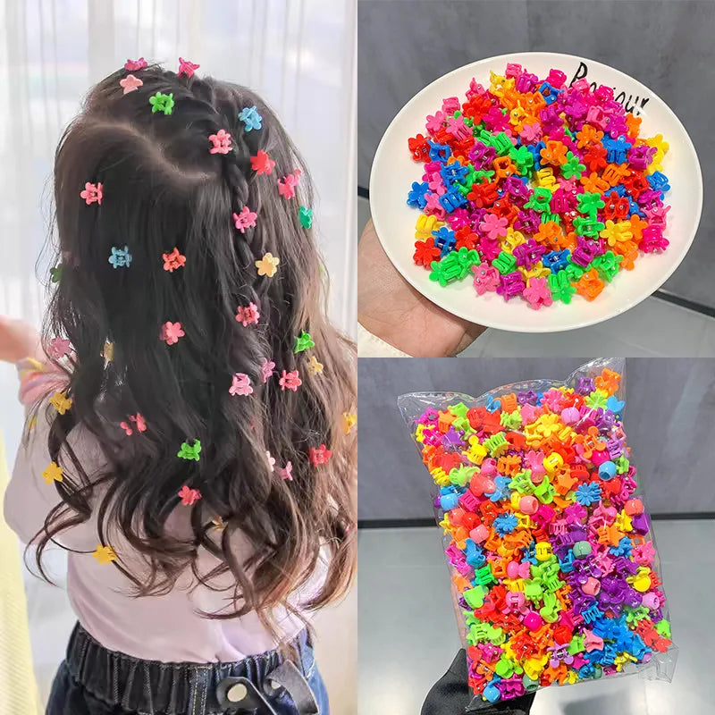 50pcs Kids Mini Hair Claw Clips – Flower Star Crown Set Kids Hair Clips Nixie