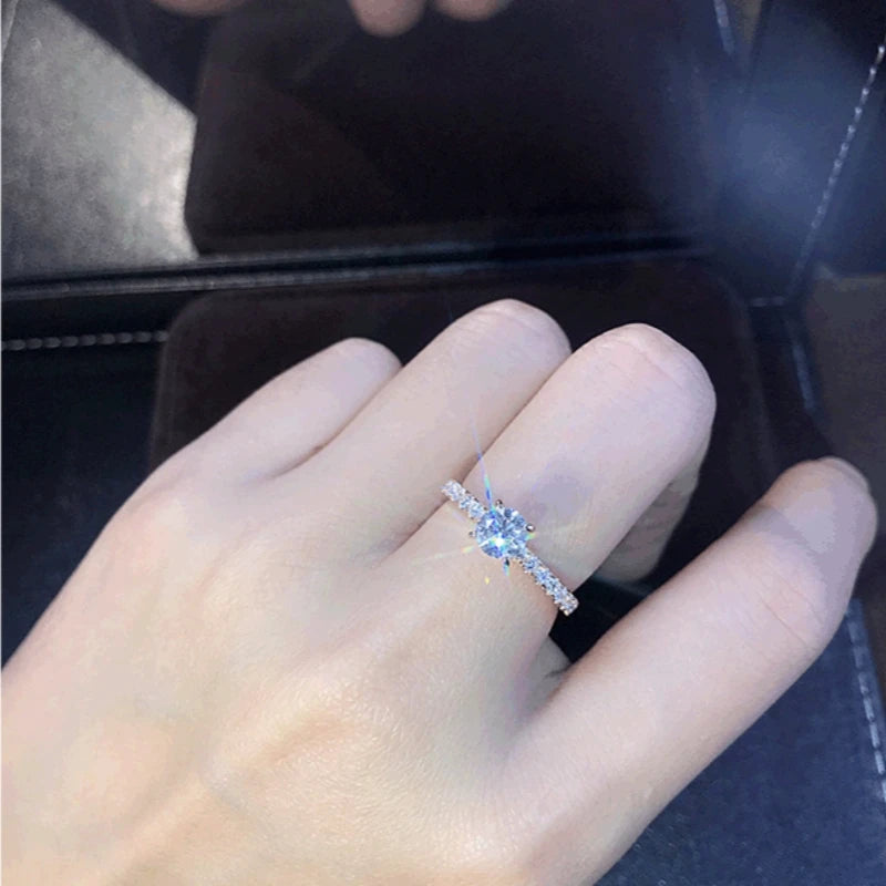 Women's 14K Gold Plated Ring with Glass Diamond Accent Fashion Ring Nixie