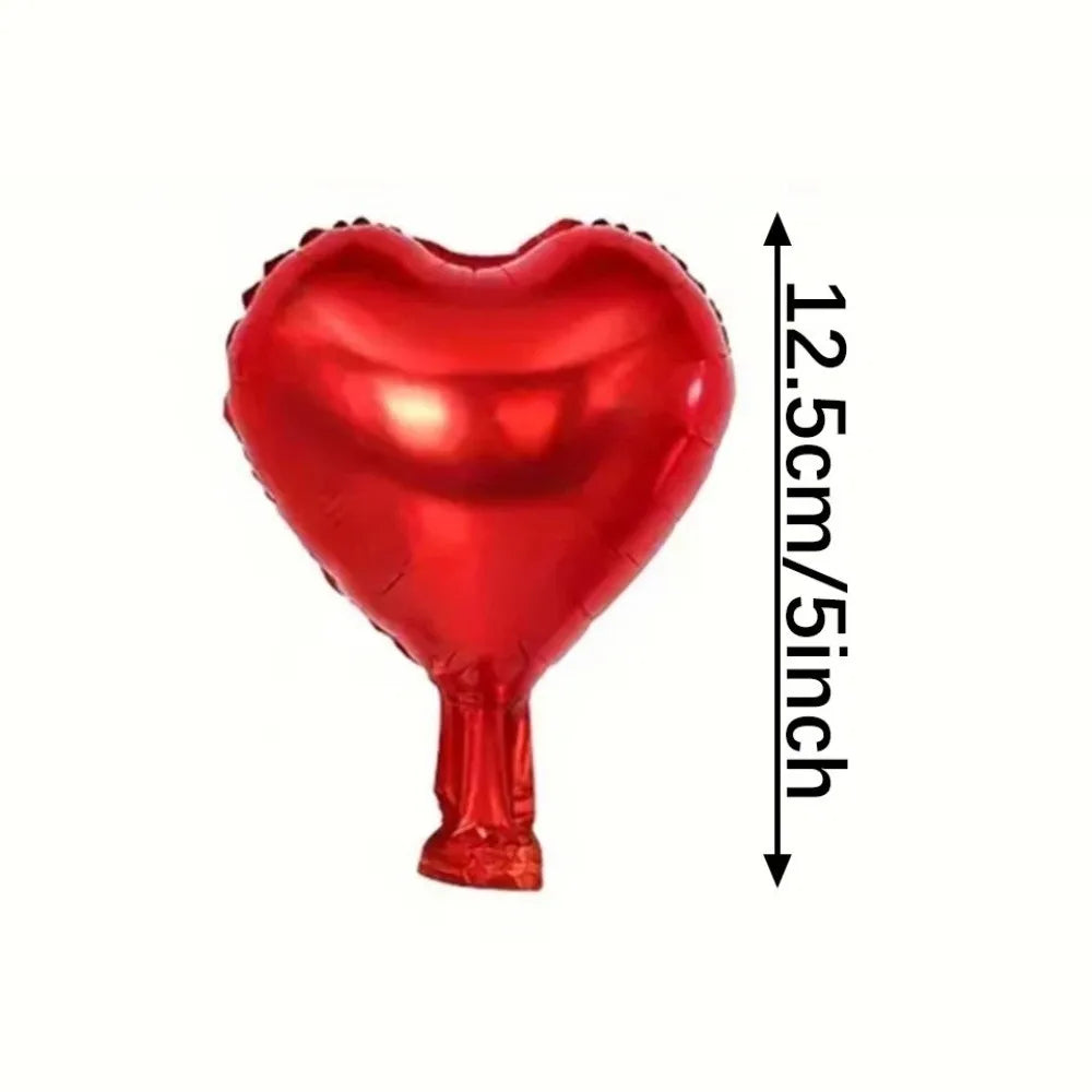 10pcs 5-Inch Heart Foil Balloons | Wedding & Party Décor Foil Party Balloons Nixie