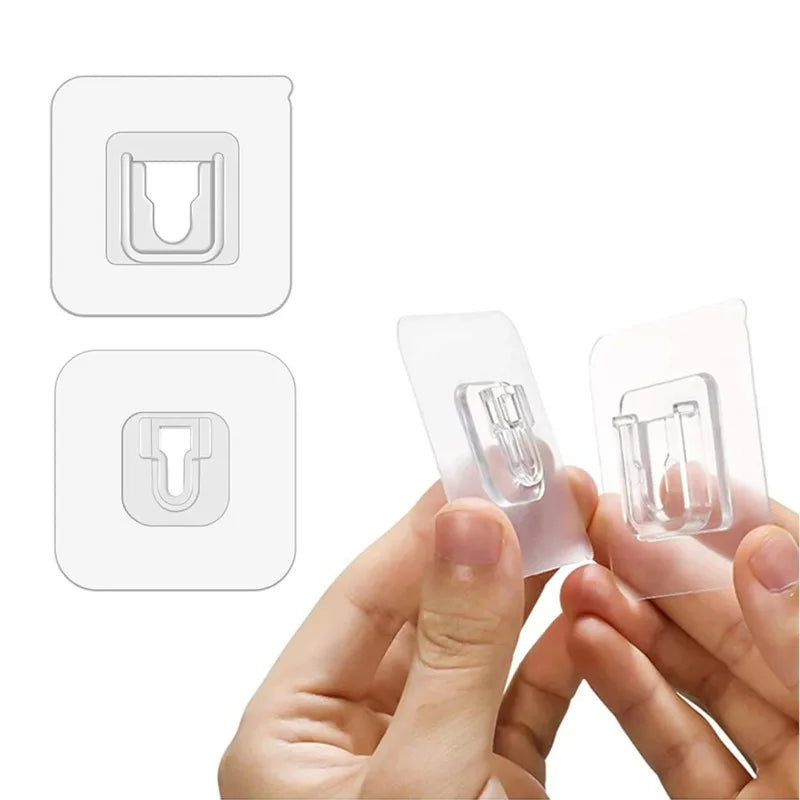 10 Pairs Transparent Double-Sided Adhesive Wall Hooks | No Drill Adhesive Wall Hooks Nixie
