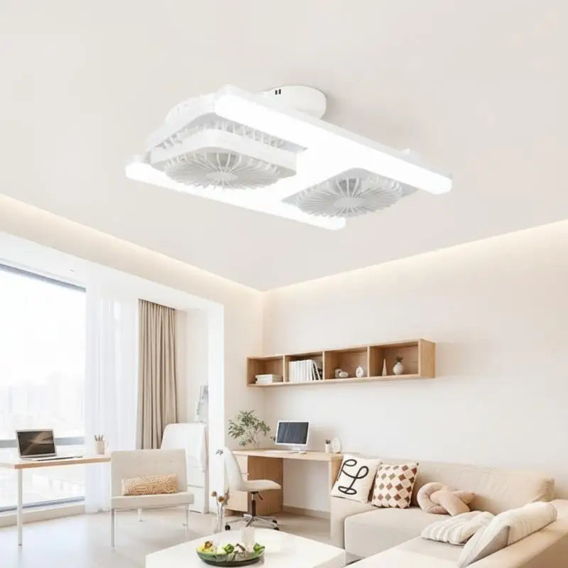 60W Dual-Fan LED Ceiling Light with Remote Control | E27