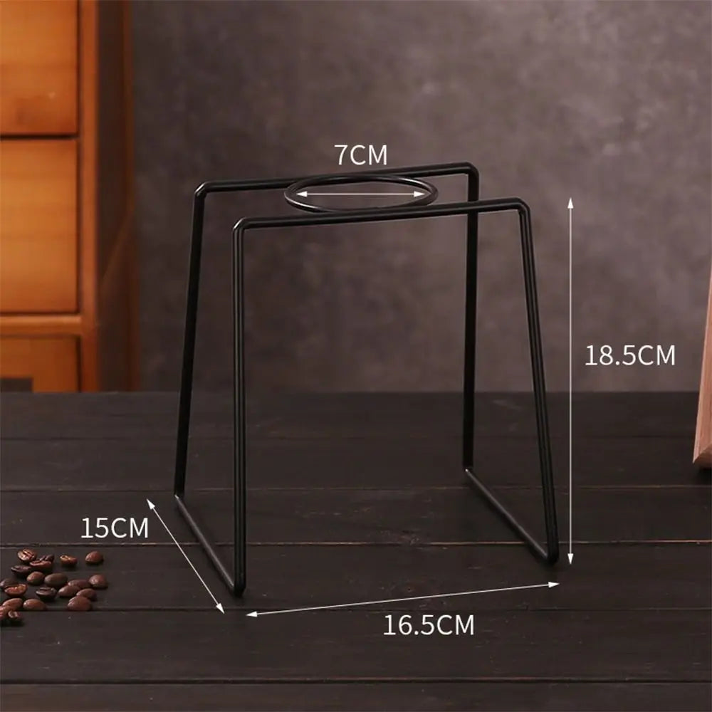 Black Iron Pour-Over Coffee Filter Dripper Stand & Rack
