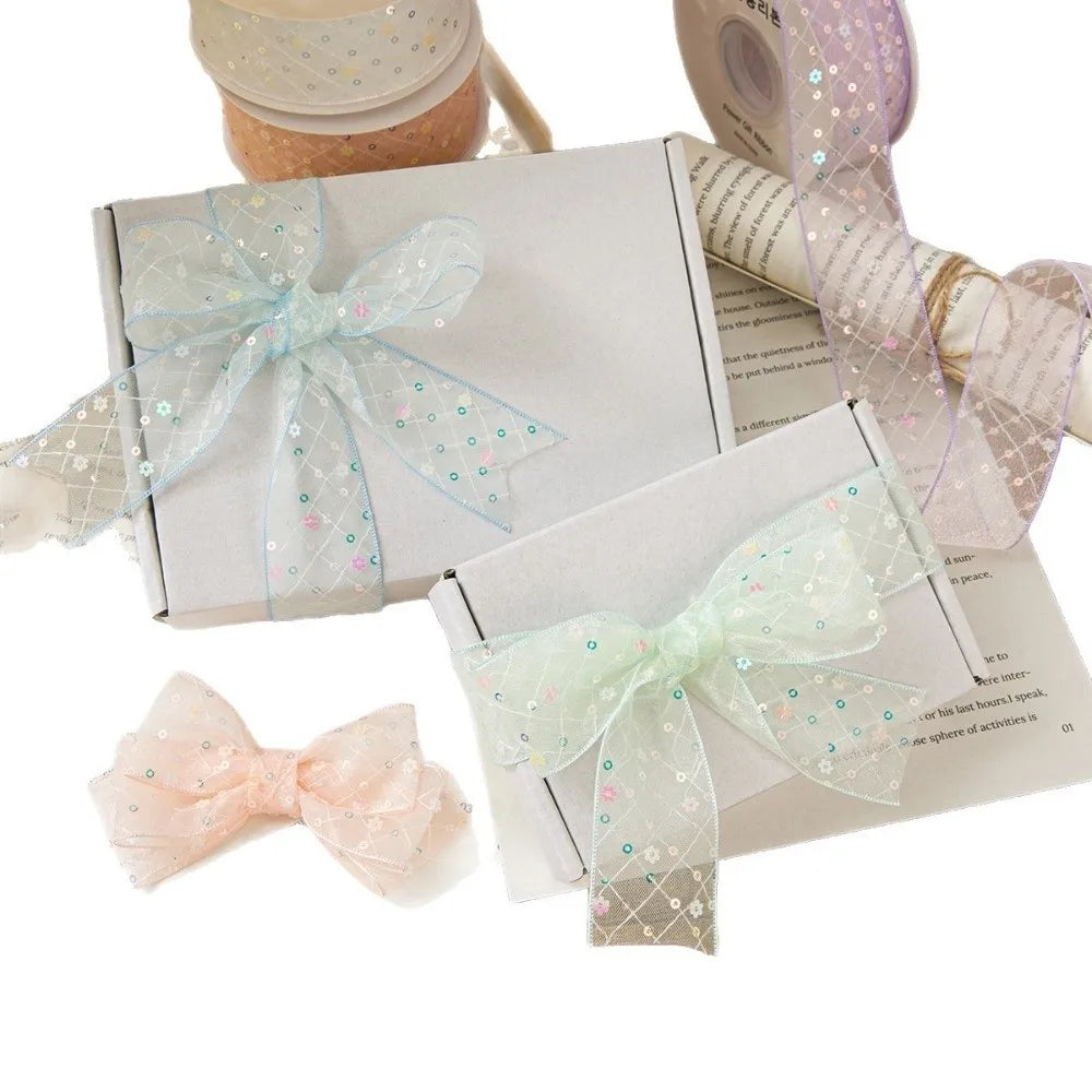 10 Yards Sequined Mesh Lace Ribbon 4cm – DIY Gift Wrap & Décor Craft Lace Ribbon Nixie