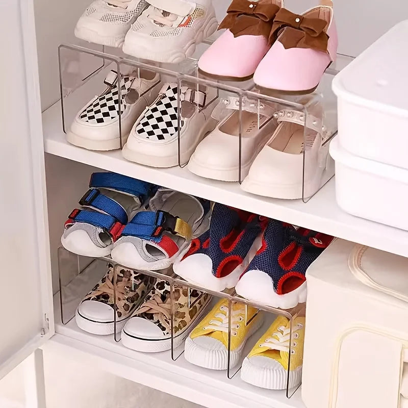 4-Panel Kids Shoe Rack – Wardrobe Partition Storage Organizer