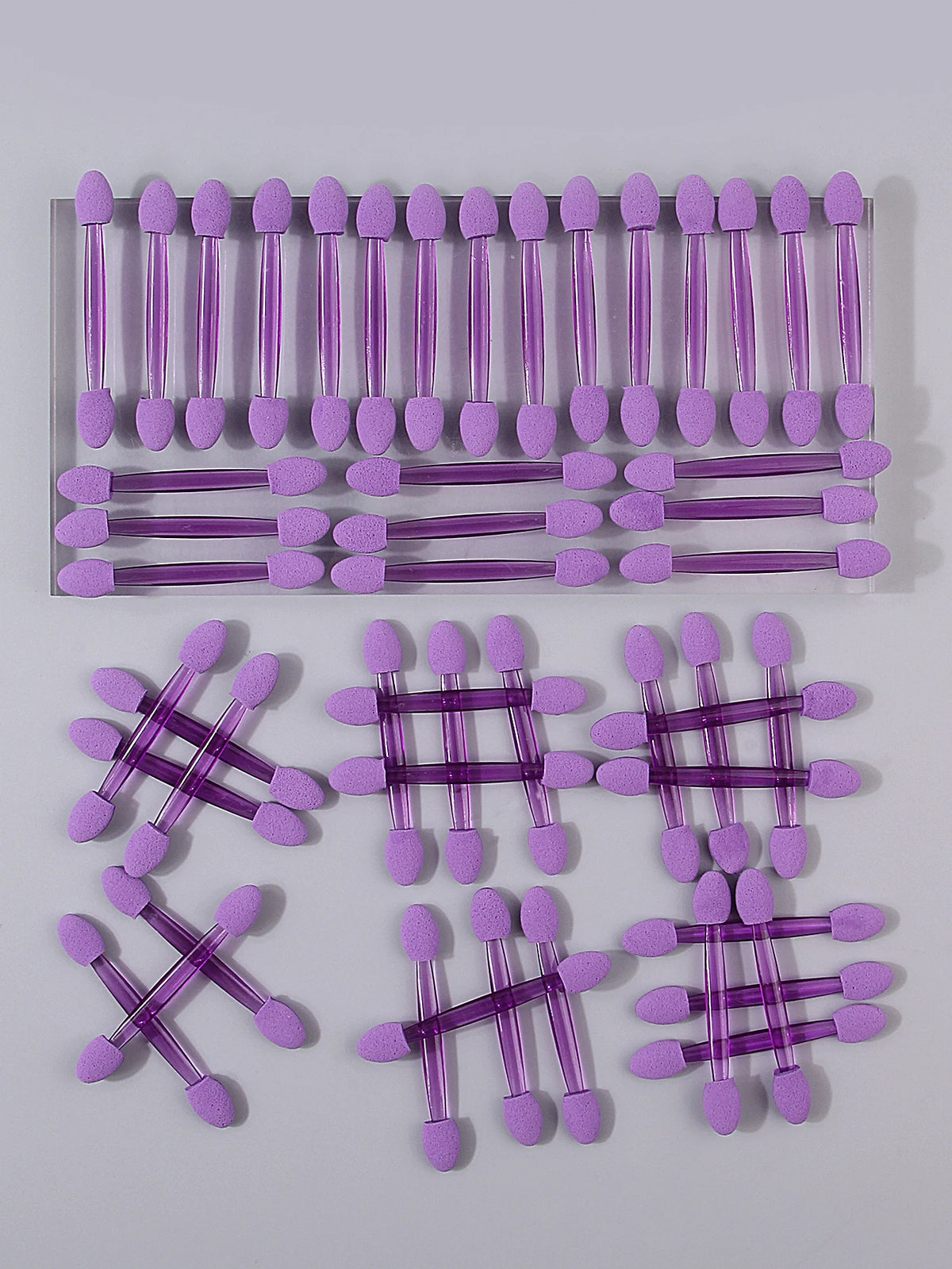 50pcs Double-Headed Sponge Eyeshadow Applicator Sticks | Reusable Eyeshadow Applicator Nixie