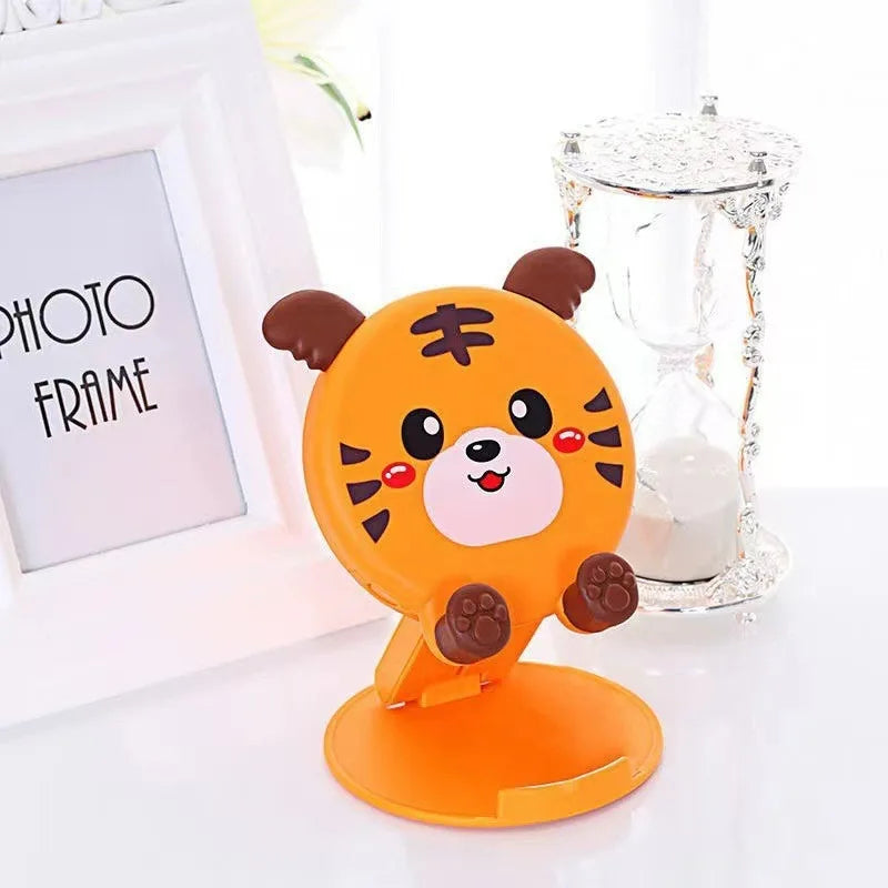 3D Cartoon Animal Phone Stand – Foldable Silicone Desk Holder Phone Stand Holder Nixie YELLOW