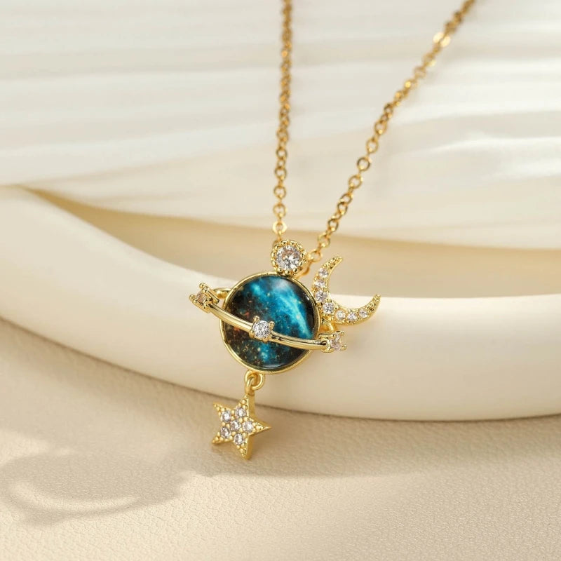 Starry Sky Pendant Necklace – Micro Pavé Zircon | Women's Jewelry Pendant Necklace Nixie XL1470-135