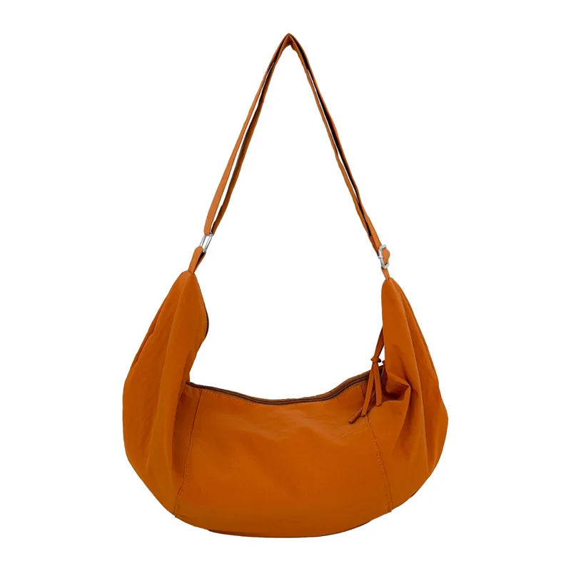 Women's Large Capacity Nylon Crossbody Hobo Bag | Nixie Crossbody Shoulder Bag Nixie BB-1410 Orange