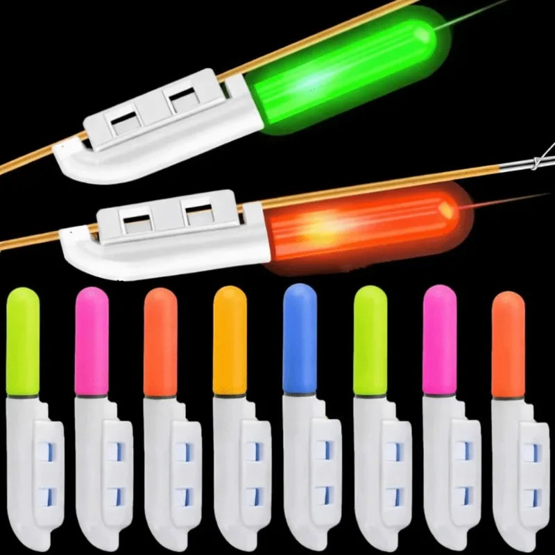 LED Night Fishing Rod Light Stick Luminous Float + CR425 Fishing Rod Light Nixie