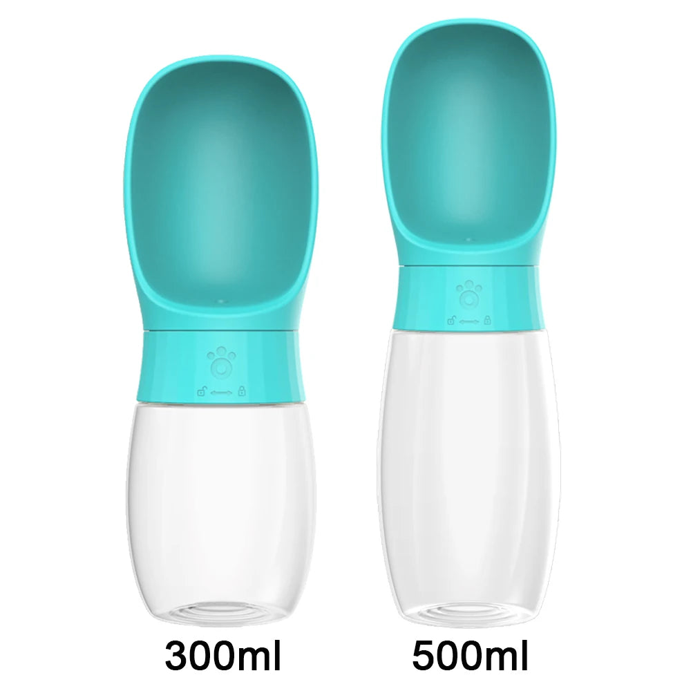 Portable Dog Water Bottle & Dispenser Bowl 300ml/500ml Pet Water Bottle Nixie Blue-green 300ml