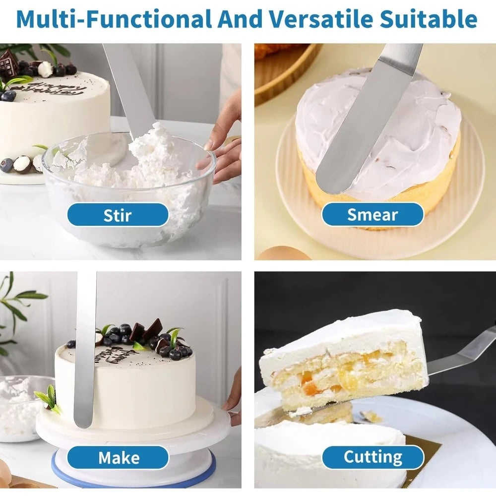 6-Piece Cake Decorating Kit – Turntable, Spatulas & Smoothers Cake Decorating Kit Nixie