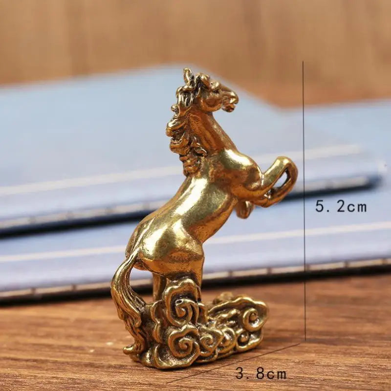 Brass Horse Figurine Chinese Zodiac Desktop Sculpture Decor Desktop Figurine Sculpture Nixie A1
