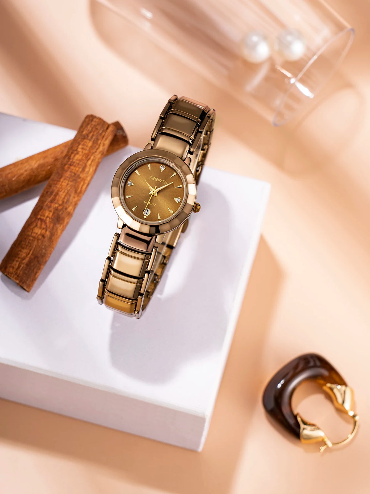 REBIRTH Women's Quartz Watch – Stainless Steel, Water-Resistant Women's Quartz Watch Nixie