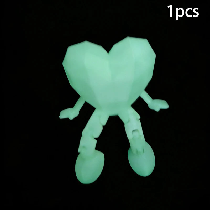 Jointed Miniature Heart Figurine – Valentine's Day Décor Gift Decorative Figurine Nixie Luminous 1pcs