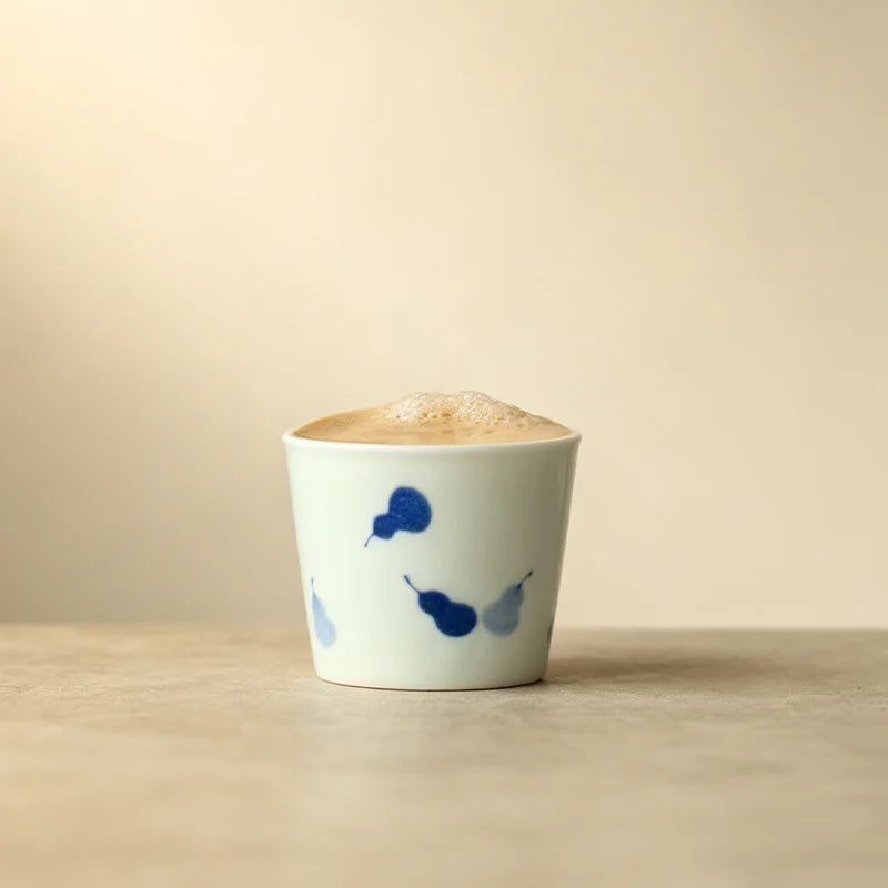 Blue & White Gourd Ceramic Latte Cup | Chinese Style Ceramic Latte Cup Nixie
