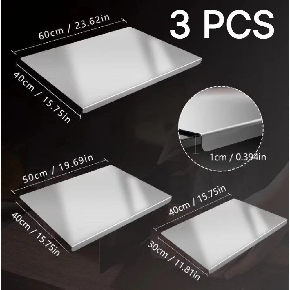 Stainless Steel Cutting Board Thickened Kneading Charcuterie Plate Stainless Steel Cutting Board Nixie 3PCS