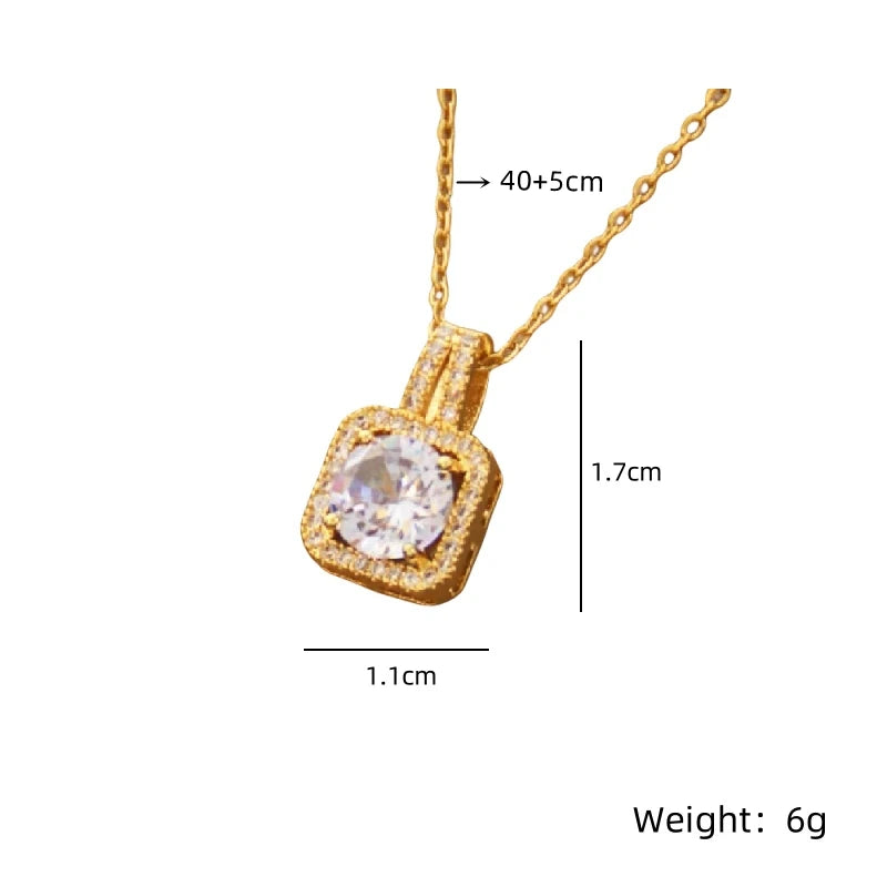 Gold Plated Copper Pendant Necklace | Stainless Steel Chain Pendant Necklace Nixie