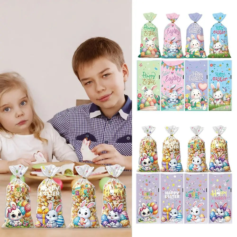 50PCS Multicolor Easter Gift Bags – Candy & Cookie Treat Pouches Easter Treat Bags Nixie