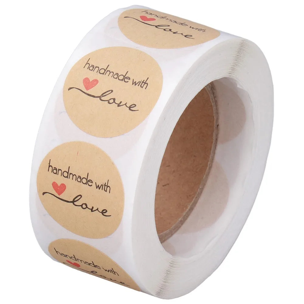 Kraft Paper Round Label Stickers 500 Pcs – Handmade Tags Kraft Label Stickers Nixie Beige 1600*900*700MM