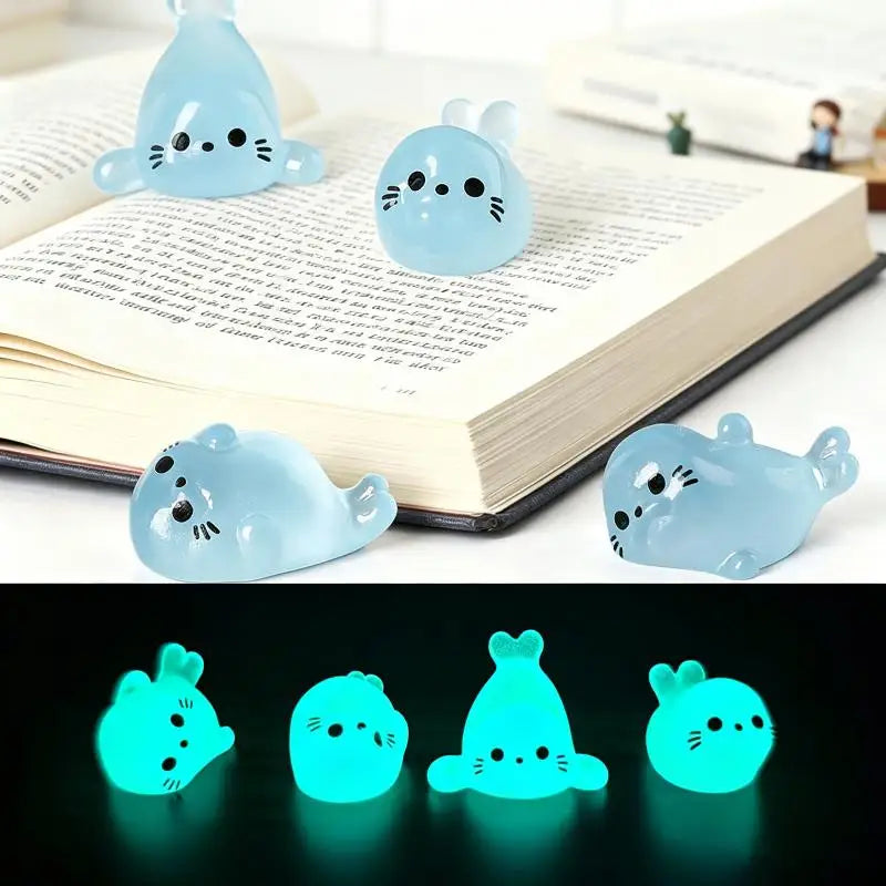 10 Pcs Glow in the Dark Mini Seal Resin Figurines for DIY Crafts Resin Craft Figurines Nixie Default Title