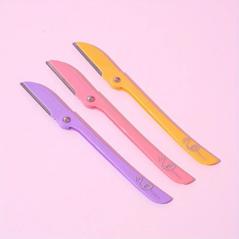 3PCS Foldable Eyebrow Trimmer Set – Stainless Steel Safety Blades