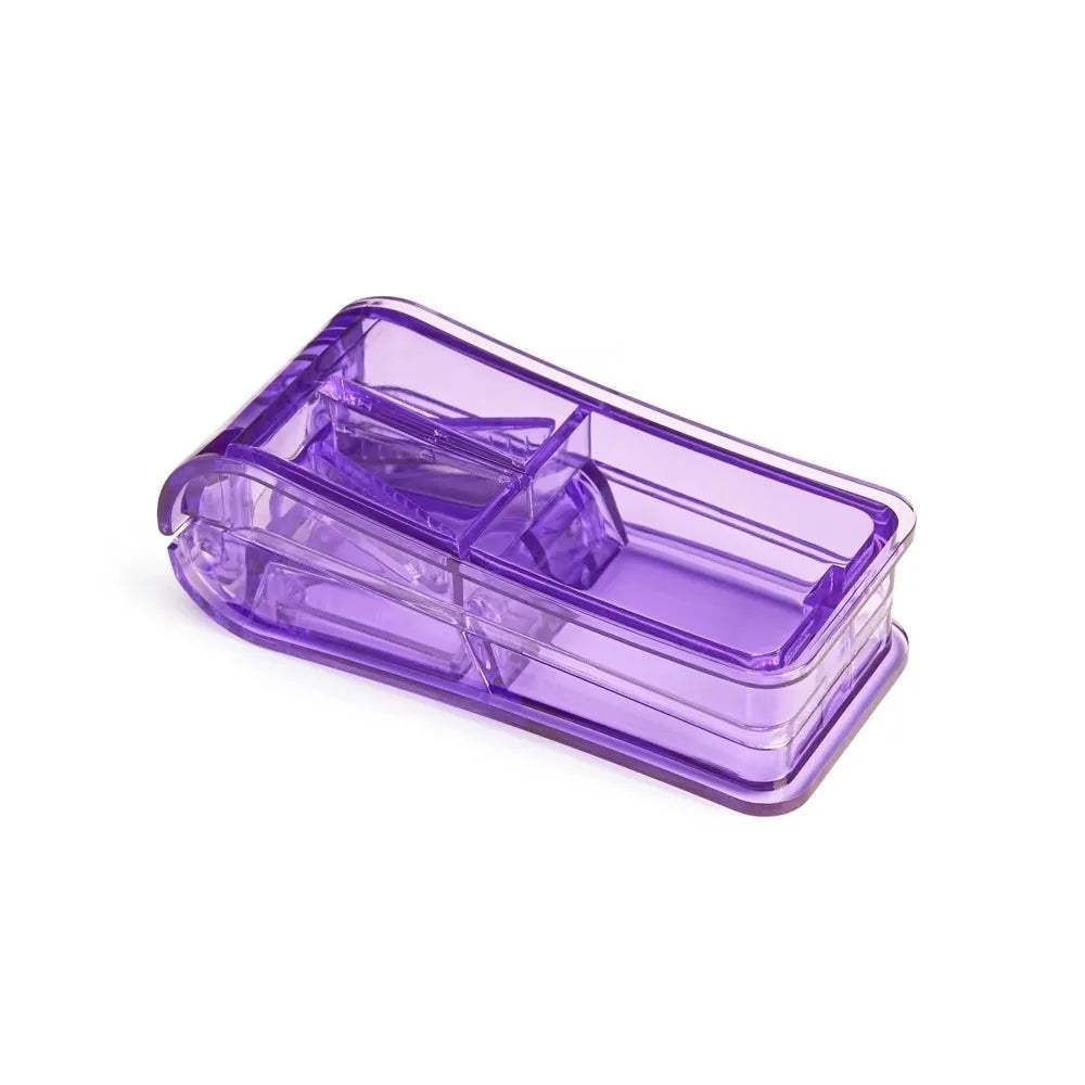 Portable 2-in-1 Pill Cutter & Medicine Storage Box Pill Cutter Organizer Nixie Purple