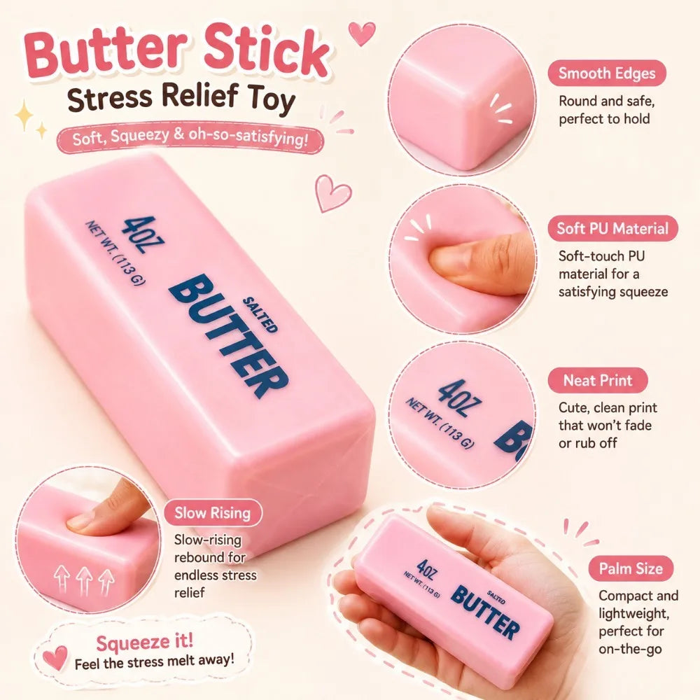 Slow Rising Butter Bar Squishy PU Fake Food Toy & Desk Decor Squishy Novelty Toy Nixie