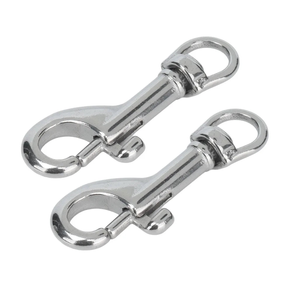 2pcs 65mm Bolt Snap Swivel Eye Hook – Rotating Zinc Alloy Clip
