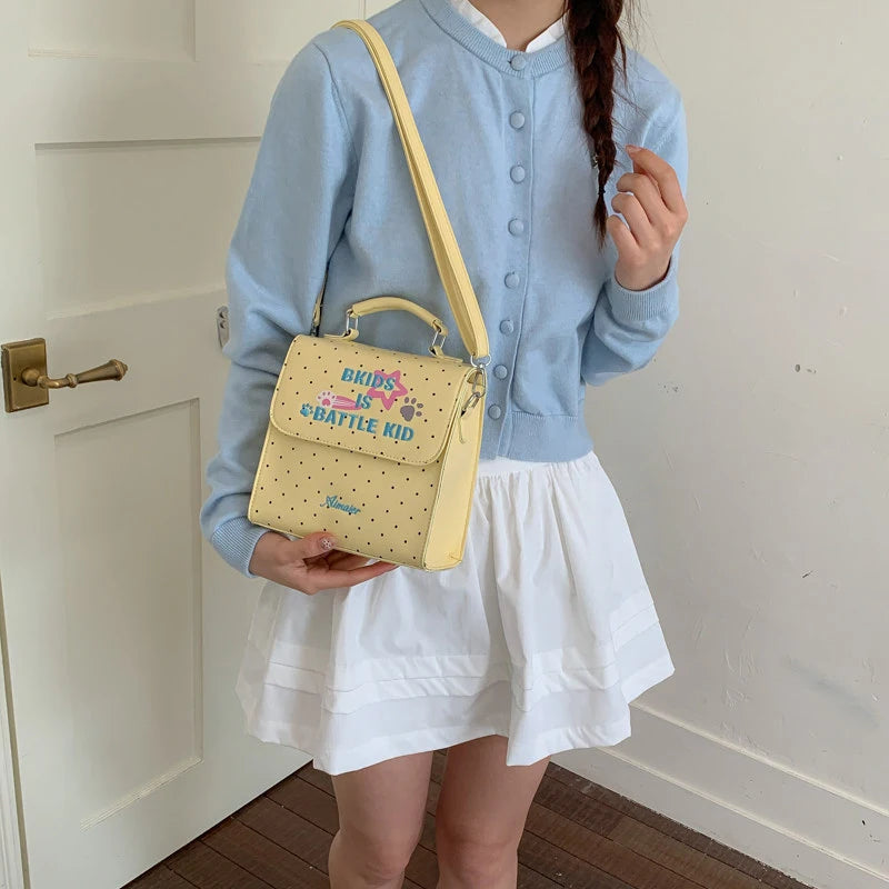 Mint Green Polka Dot Mini Backpack for Women | Travel Bag