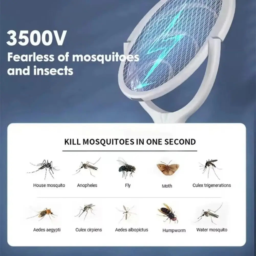 5-in-1 Electric Bug Zapper Racket – Rechargeable & Adjustable