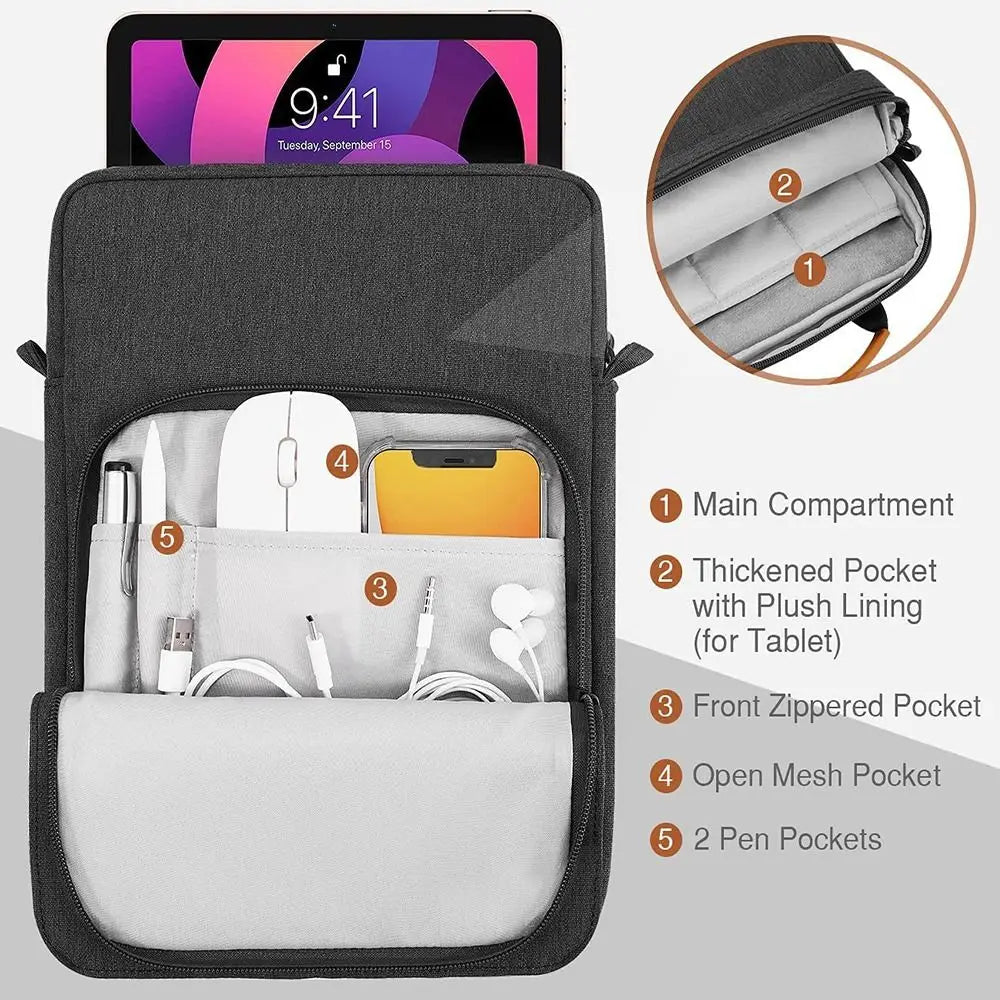 Tablet Laptop Sleeve Case 9–13.3" | Shoulder Strap & Storage Tablet Laptop Sleeve Nixie
