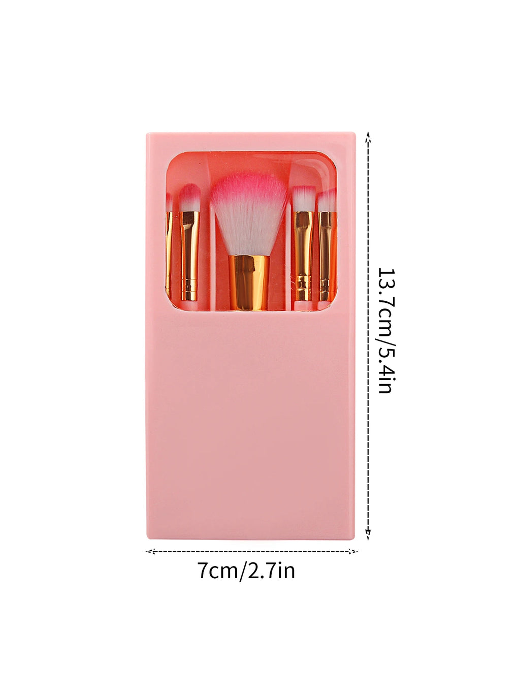 5-Piece Mini Travel Makeup Brush Set with Mirror Storage Box Makeup Brush Set Nixie