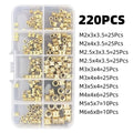 220Pcs Brass Heat Set Insert Nuts M2-M6 for 3D Printing