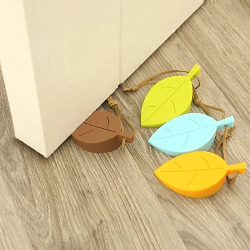 Kids Cartoon Leaf Silicone Door Stopper – 4 Colors Safety Child Safety Door Stop Nixie