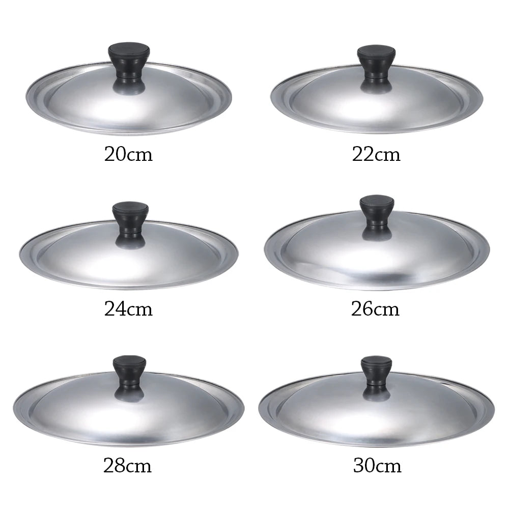 Universal Stainless Steel Pot Lid 20–30cm | Anti-Scald Wok Cover Cookware Lid Nixie